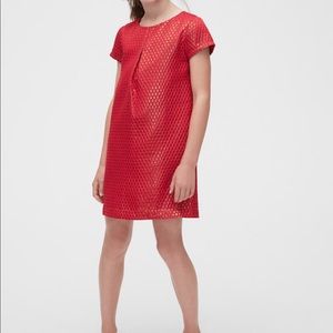 Gap Metallic Pleated Dress in Jacquard